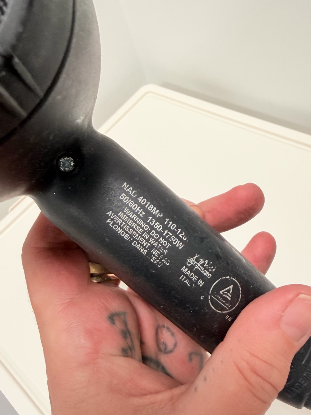 Avanti Black Hair Dryer with Red and Blue Buttons - Picture 2 of 2